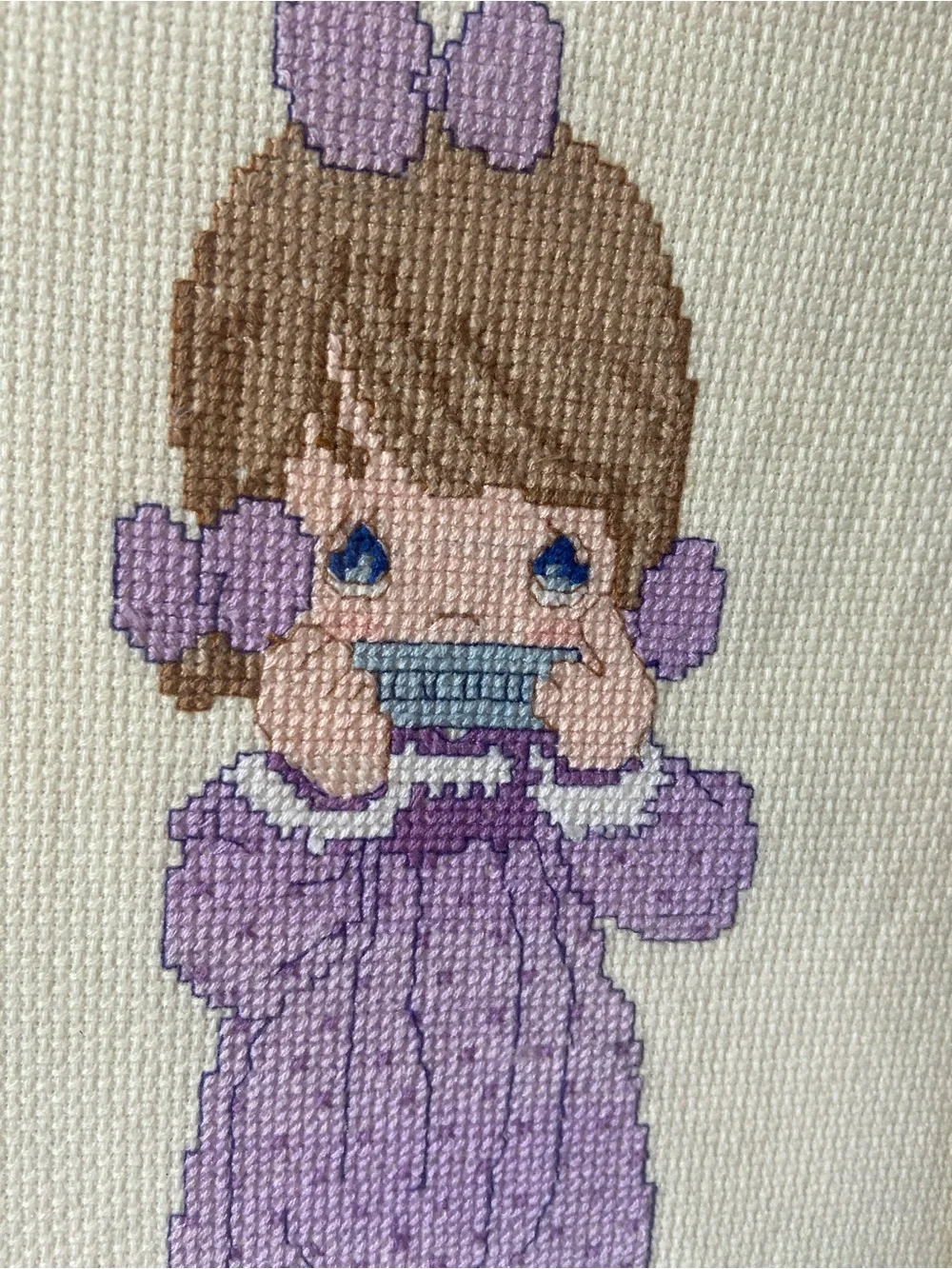 Cross stitch Precious moments framed art